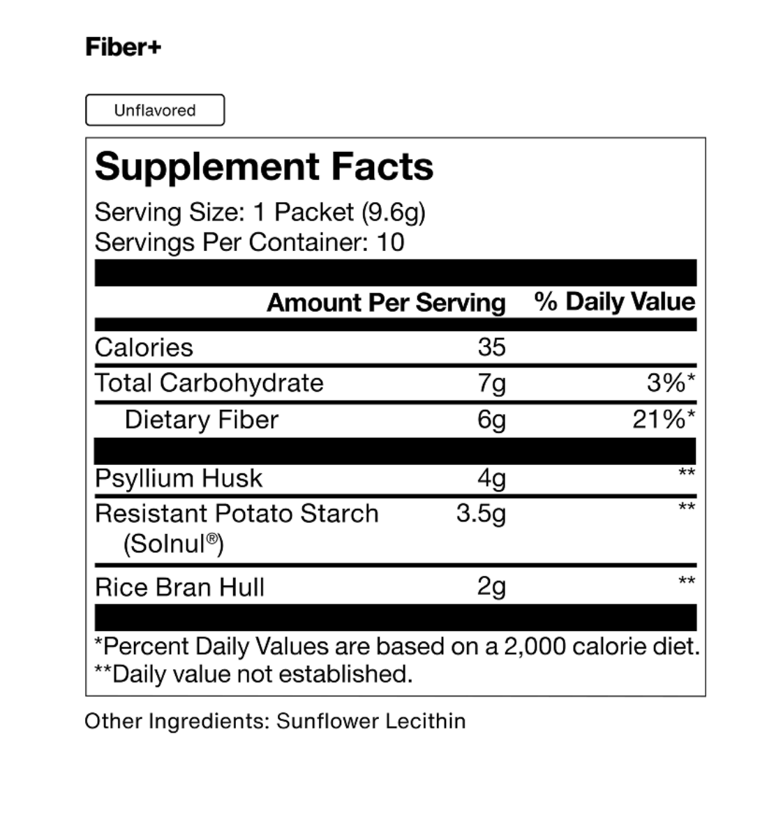 Fiber+ 10 Travel Packs